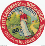 ETIQUETTE DE  PETIT CAMEMBERT LAITERIE DE TOURRIERS - Cheese