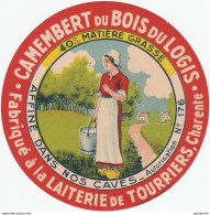 ETIQUETTE DE  CAMEMBERT LAITERIE DE TOURRIERS - Kaas