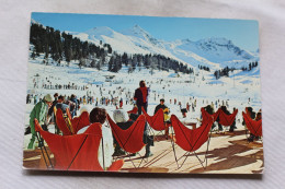 Cpm 1977, Plagne Bellecote, Le Front De Neige Et Arrivée Des Pistes, Savoie 73 - Sonstige & Ohne Zuordnung