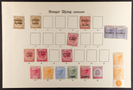 SUNGEI UJONG 1881 - 1895 Mint Range Of 17 Stamps On Part Of Old Album Page Incl 1881 2c Brown SG 6, 1882-84 2c Pale Rose - Sonstige & Ohne Zuordnung
