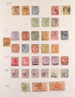 1879 - 1967 COLLECTION Of Around 275 Used Stamps On Album Pages, Stc ?1800+. - Maurice (...-1967)