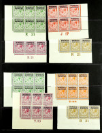 BRITISH 1914 - 1931 Seven Sheet Corner Blocks And Strips With Control Cylinder Numbers, Note ?d R21 Block 6, 1d J17 Bloc - Other & Unclassified