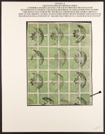 1917-30 4a Green (SG 41, Scott 17, Hellrigl 43), Setting 11, Fourth State, BLOCK OF 42 (6 X 7, From Top Right Corner Of  - Nepal