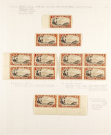 1936-42 3s Mount Egmont Perf 12? Specialized Group Incl Re-entries, Of Mint / Never Hinged Mint Stamp, Pairs (2) And Blo - Other & Unclassified