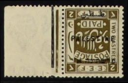 1922 2p Olive, Wmk Script CA With OVERPRINT INVERTED, SG 81a, Mint Lightly Hinged With Sheet Margin At Right. Cat ?325. - Palestina