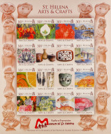 2006 St Helena Arts & Crafts Sheetlet Of 16 Stamps (as SG 989a) IMPERFORATE PROOF, Ex B.D.T Printers Archive. - Isla Sta Helena