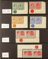 1938-50 Group Of Values In 13 Pairs With Plate Number, 2d (2, Both Perfs), 3d (2, Both Perfs, On SG 73e), 6d SG 74b, 1s  - St.Kitts E Nevis ( 1983-...)