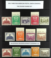 1931 THIRD PAN-AMERICAN POSTAL UNION CONGRESS 3rd Pan-American Postal Union Congress Unissued Colours (Edifil 604cc-613c - Andere & Zonder Classificatie