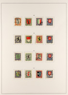 1923 - 1968 PRO-JUVENTUTE Used Collection Of 200+ Stamps & 2 Miniature Sheets On Album Pages, Note The 1923 - 1926 Sets, - Autres & Non Classés