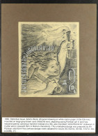 1950 STAMP ARTWORK. Two Items In Pencil & China White On Carton Paper By The Partisan Artist Emil Vicic, Of A 0.50 Din S - Sonstige & Ohne Zuordnung