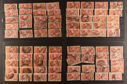 1913 - 1919 SEAHORSES Used Accumulation On Stock Cards, Various Printings, Note 2s6d Browns (260+), 5s Reds (180+), 10s  - Other & Unclassified