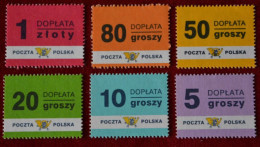 POLAND 1998 POSTAGE DUE FULL SET OF 6 NHM TAXE PORTOMARKEN Mi.169-74 Fi D152-7 POLOGNE POLEN POLONIA POLSKA - Segnatasse