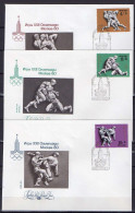 USSR Russia 1977 Olympic Games Moscow, Wrestling, Judo, Boxing, Weightlifting Set Of 5 On 5 FDC - Sommer 1980: Moskau