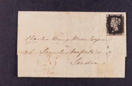 1841 (15 Feb) EL From Jersey (Montague House) To London Bearing 1d Black 'SD' Plate 9 With 4 Large Margins Just Tied By  - Unclassified