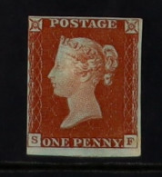 1841 1d Deep Red-brown 'SF' From Plate 43, SG 10, Unused With Almost 4 Margins (just Brushes At Upper Left Side). Cat ?9 - Sonstige & Ohne Zuordnung