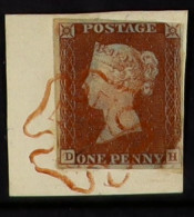 1841 1d Red-brown (plate 39) With Good Margins Just Into At Top Right, Tied To Piece By Very Fine Complete MALTESE CROSS - Otros & Sin Clasificación