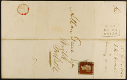 1843 (16 Mar) EL Bearing 1d Red-brown Imperf With 4 Margins Tied By Clear Strikes Of The KELSO MALTESE CROSS With ??KELS - Otros & Sin Clasificación
