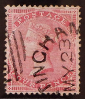 1856 4d Carmine, Wmk Medium Garter On Thick Blued Paper, SG 63, Used With Superb Unframed Cds Cancellation, Well-centere - Other & Unclassified