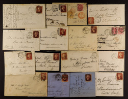 1858 - 1879 COVERS - LONDON SOUTH WESTERN DISTRICT OFFICE. 65 Covers With Stamps Tied Cds + 'S.W.' Duplex No's 2, 15, 16 - Sonstige & Ohne Zuordnung