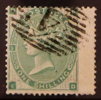1862-64 1s Green 'KD' With 'K' Normal, SG 90ab, Used With Light Neat Numeral Pmk, The Lower Corners Clear. Cat ?2200. - Other & Unclassified