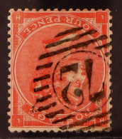1862-64 4d Bright Red (a Very Rich Shade) Small Letters With INVERTED WATERMARK, SG 79Wi, Used With Neat Numeral Pmk, We - Other & Unclassified