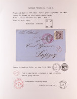 1864 Wrapper To Leipzig, Bearing 6d Emblems Tied By Bradford Duplex, And Showing Transit Marks. - Sonstige & Ohne Zuordnung