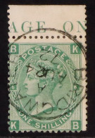 1867-80 1s Green 'KB' Plate 6, Wmk Spray, With DOUBLE PLATE NUMBER At Right, Spec J106(2)a, Used With Very Fine Cds Canc - Andere & Zonder Classificatie