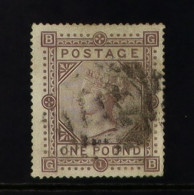 1867-83 ?1 Brown - Lilac, Wmk Large Anchor On Blued Paper, SG 132, Used With Light Indistinct Barred Numeral Cancellatio - Other & Unclassified
