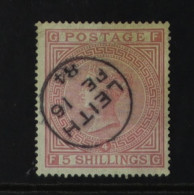 1867-83 5s Rose (plate 4) Wmk Large Anchor, SG 130, Used With Superb Small LEITH FE 16 84 Cds Cancellation, S;ight Disco - Other & Unclassified