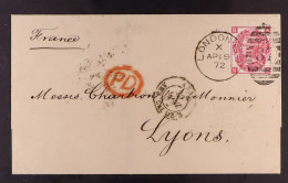 1872 (April) Wrapper To Lyons, France, Bearing 3d Plate 7 Tied London '87' Duplex.? - Other & Unclassified