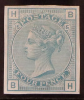 1880 4d Imperforate Colour Trial In Turquoise- Blue On Wmk'd Large Garter Paper, Mint With 4 Large Margins. Cat From ?25 - Andere & Zonder Classificatie