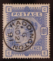 1883-84 10s Ultramarine, SG 183, Used With Superb Small Haddington NO 21 91 Cds. Cat ?525. - Andere & Zonder Classificatie
