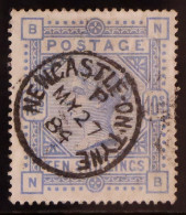 1883-84 10s Cobalt On White Paper, SG 182, Used With Very Fine Newcastle-on-Tyne MY 27 84 Cds, Hint Of Near-invisible Cr - Sonstige & Ohne Zuordnung