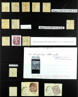 OXFORD UNION SOCIETY UNDERPRINTS COLLECTION Of 14 Used 1864 - 1881 Stamps Of Protective Pages, Note 1d Rose-red (SG 43/4 - Other & Unclassified