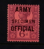 Z002 ARMY OFFICIAL 1901 6d Dull Purple / Rose-red Overprinted 'SPECIMEN' (type 15), SG?O45s, Mint Part OG, Very Lightly  - Otros & Sin Clasificación