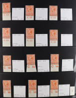 1912-24 2d ORANGE - SPECIALIZED CONTROL NUMBERS COLLECTION Of Mint (much Never Hinged Mint) 2d Orange Watermark Simple C - Unclassified