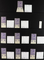 1912-24 3d VIOLETS - SPECIALIZED CONTROL NUMBERS COLLECTION Of Mint (much Never Hinged Mint) 3d Violet Watermark Simple  - Ohne Zuordnung