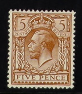 1912-24 5d Yellow-brown NO WATERMARK, SG 382a, Never Hinged Mint. Copy Of The BPA Certificate For The Original Block 4.  - Sin Clasificación