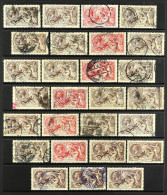 1913-34 SEAHORSES 27 Used Stamps From All Printings Plus Shade Variants, Stc ?2700+ - Unclassified
