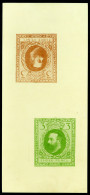 DOWNEY HEAD - HALF TONE ESSAY Large Format 3d Two Impressions In Pale Red-brown (inverted) And Deep Yellow-green On Proo - Non Classés