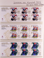2012 Gold Medal Winners Sheetlets Of 6, Complete Set With Face Value ?217 (29 Sheetlets) - Autres & Non Classés