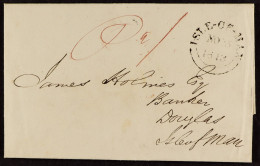 ISLE OF MAN 1843 (25 Nov) EL From Ramsey To Douglas, Manusrcipt Red 'Pd 1'?with Very Fine Boxed 'Ramsey / Isle Of Man' A - Autres & Non Classés