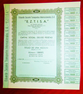 Eduardo Zacarini Transportes Internacionales SA. EZTISA  Barcelona 1971share Certificate - Transporte