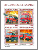 NIGER 2019 MNH Fire Engines Feuerwehr Fahrzeuge Camions De Pompiers M/S - OFFICIAL ISSUE - DH1922 - Firemen
