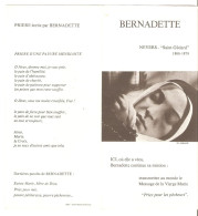 Folder Sainte Bernadette Petit Feuillet Avec Prières - Religione & Esoterismo