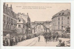 CP 90 BELFORT Grandes Fêtes Patriotiques Des 15,16,17 Aout 1919 Défilé Du Cortege Faubourg Des Ancetres - Belfort - Stadt