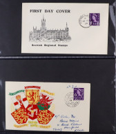 1958 REGIONALS. Group Of 6 Illustrated Fdc's, 1958 (18 Aug) 3d Scotland (unaddressed), Northern Island, Jersey, Guernsey - FDC