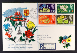 1964 Botanial?Congress Phosphor Set On Illustrated Typed Address First Day Cover, With 'Kew Gardens' Cds Postmarks With  - FDC