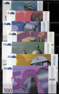 EURO Set NGZ, 5 - 500 Euro,  Papier, ATM, RRRRR, UNC - Autres & Non Classés