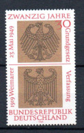 ALLEMAGNE - GERMANY - 1969 - COAT OF ARMS - BLASON - 20éme ANNIVERSAIRE DE LA REPUBLIQUE FEDERALE - - Unused Stamps